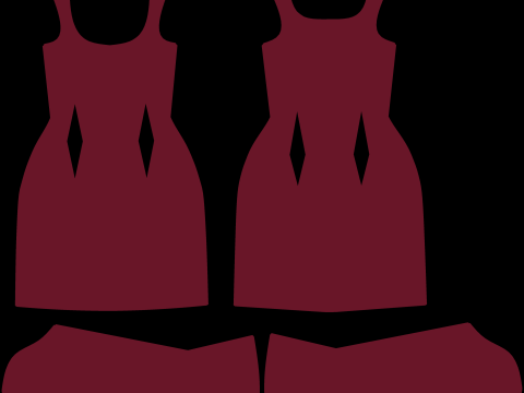 Square Neck Long Sleeve Bodycon Mini Dress 3D Clothing Model 3D Model