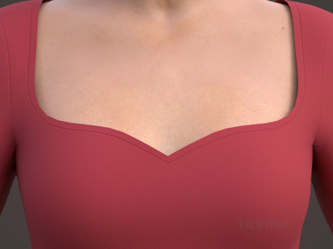 Sweetheart Neck Ruched Bodycon Mini Dress - Valentines dress 3D Model