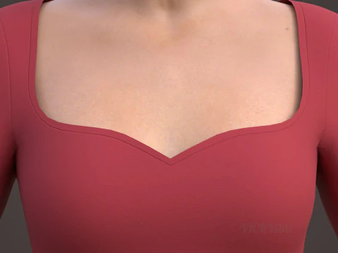 Sweetheart Neck Ruched Bodycon Mini Dress - Valentines dress 3D Model