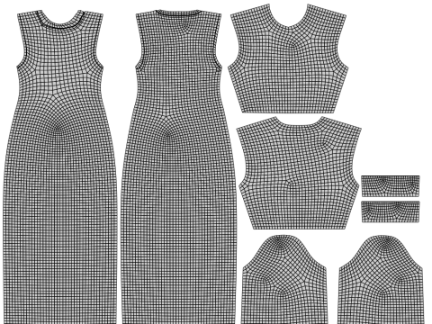 Pinafore Dress and Shirt Corporate Outfit - Two Piece Womens Clothing Set 3D Model