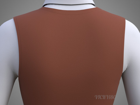 Pinafore Dress and Shirt Corporate Outfit - Two Piece Womens Clothing Set 3D Model