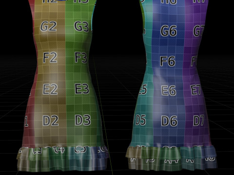 Low Poly Sleeveless Sheath Dress with Sheer Ruffle Hem Game Ready Clothing Model 3D Model