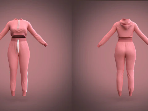 Vrouwelijk volledig bodysuit 3D-kledingmodel 3D Model