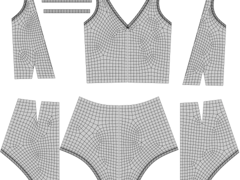 Female Bikini Swimwear Black and White Monokini Swimsuit 3D Model
