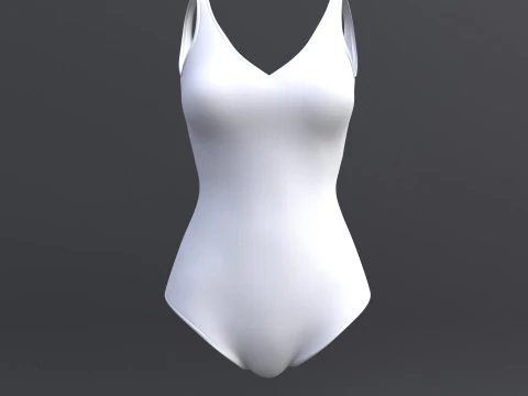 Female Bikini Swimwear Black and White Monokini Swimsuit 3D Model