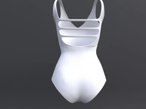 Female Bikini Swimwear Black and White Monokini Swimsuit 3D Model