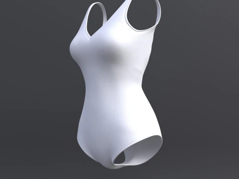 Female Bikini Swimwear Black and White Monokini Swimsuit 3D Model