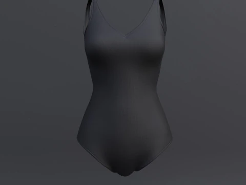 Female Bikini Swimwear Black and White Monokini Swimsuit 3D Model