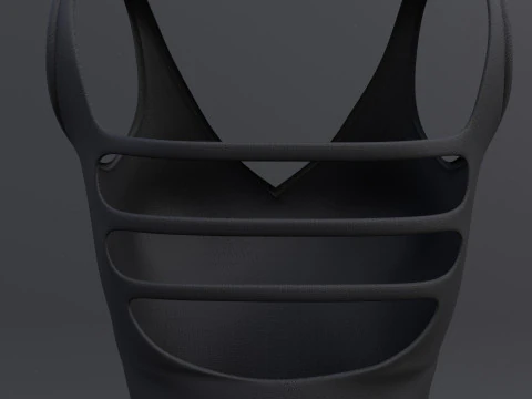 Female Bikini Swimwear Black and White Monokini Swimsuit 3D Model