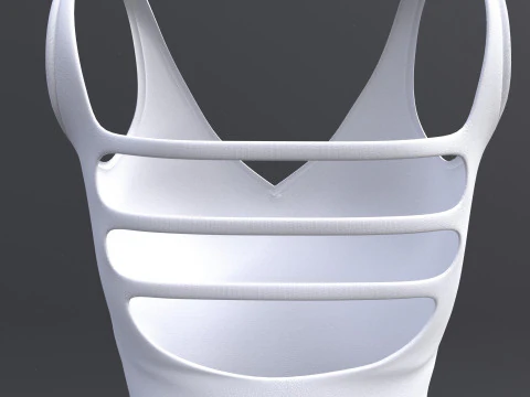 Female Bikini Swimwear Black and White Monokini Swimsuit 3D Model