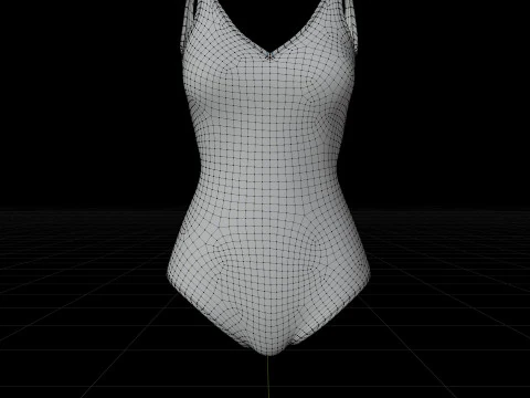 Female Bikini Swimwear Black and White Monokini Swimsuit 3D Model