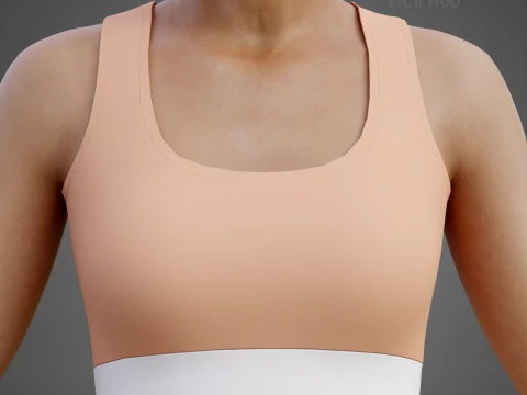 Womens Cami Tank Top and Mini Skirt Tennis Clothes - Two-Piece Sportswear Outfit Set 3D Model