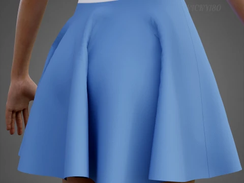 Conjunto de roupas esportivas femininas para t&ecirc;nis &ndash; suti&atilde; esportivo de cintura alta e minissaia alargada Modelo 3D