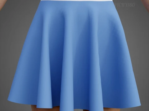 Conjunto de roupas esportivas femininas para t&ecirc;nis &ndash; suti&atilde; esportivo de cintura alta e minissaia alargada Modelo 3D