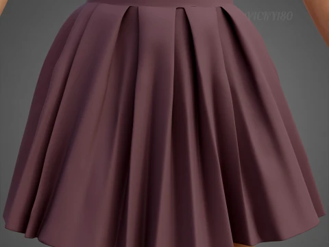 Roupa de duas pe&ccedil;as Activewear Co-Ord &ndash; Suti&atilde; esportivo saia skatista plissada Modelo 3D