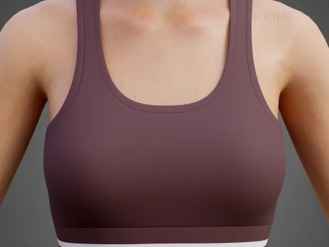 Roupa de duas pe&ccedil;as Activewear Co-Ord &ndash; Suti&atilde; esportivo saia skatista plissada Modelo 3D