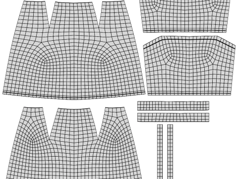 Completo estivo da donna in due pezzi Set con cinturino per spaghetti, minigonna, minigonna, abbigliamento 3D Modello 3D