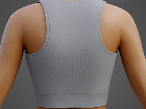 Womens 2 Piece Workout Set - Tank Top High Waisted Biker Shorts Yoga Outfit Clothing 3D Model