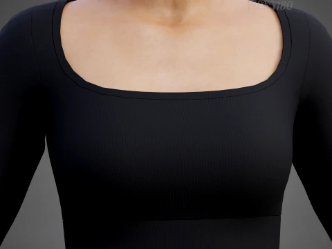 Set coordinato da allenamento in due pezzi da donna, abbigliamento 3D, top corto, pantaloncini da motociclista, outfit athleisure Modello 3D
