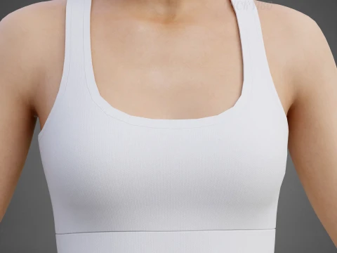 Roupa de ioga branca e preta - suti&atilde; esportivo regata e leggings roupas 3D Modelo 3D