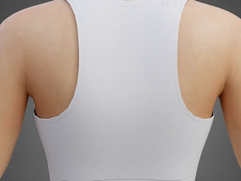 Roupa de ioga branca e preta - suti&atilde; esportivo regata e leggings roupas 3D Modelo 3D
