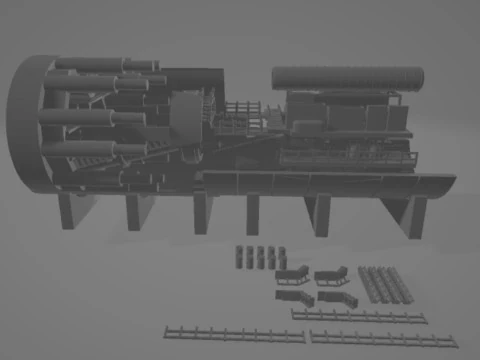 Maqueta de tunelera TBM 3D Print Model