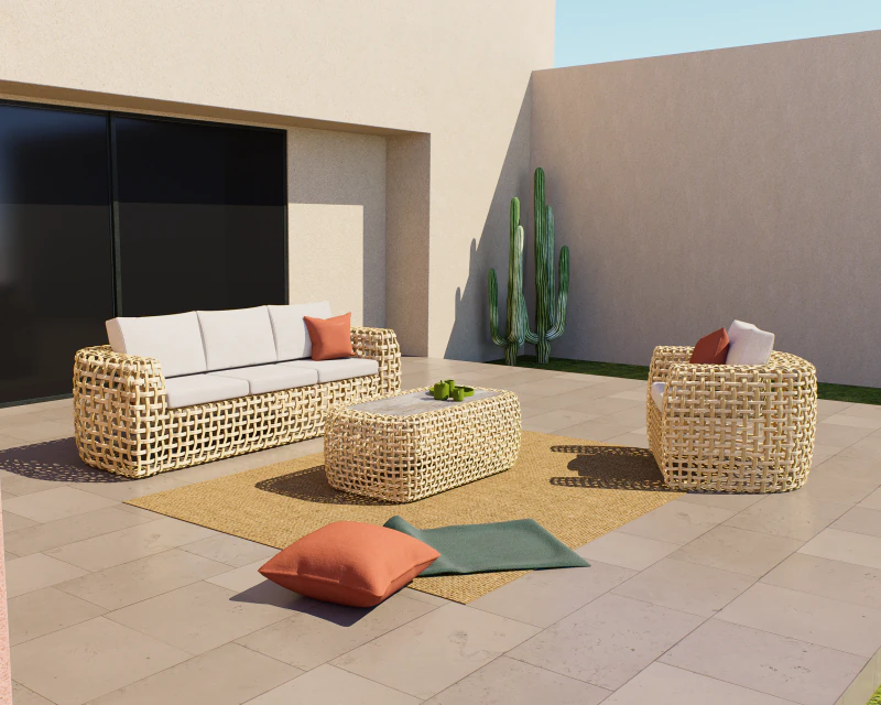 Set di onde per mobili da esterno organico Modello 3D .c4d .max .obj .3ds .fbx .stl .blend 