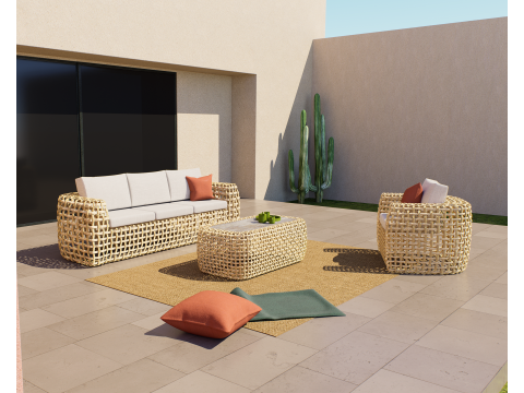 Набор волновой мебели для сада Organic 3D Модель