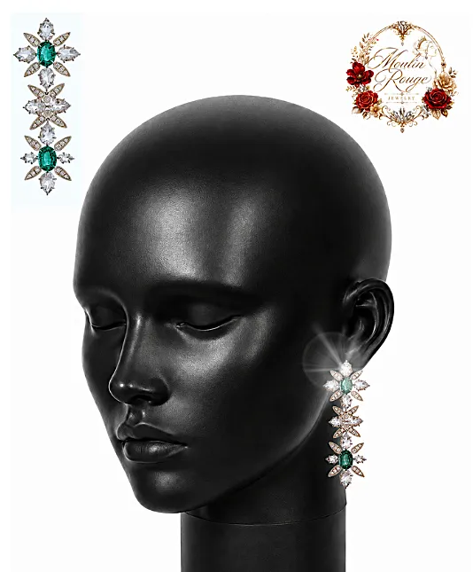 EMERALD EARRING 3D Model .c4d .max .obj .3ds .fbx .stl .blend 