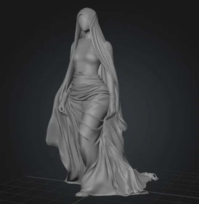 La chorona - Veil 3D Model .c4d .max .obj .3ds .fbx .stl .blend 