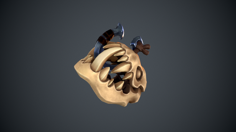 Stylyced creature skull 3D Model .c4d .max .obj .3ds .fbx .stl .blend 