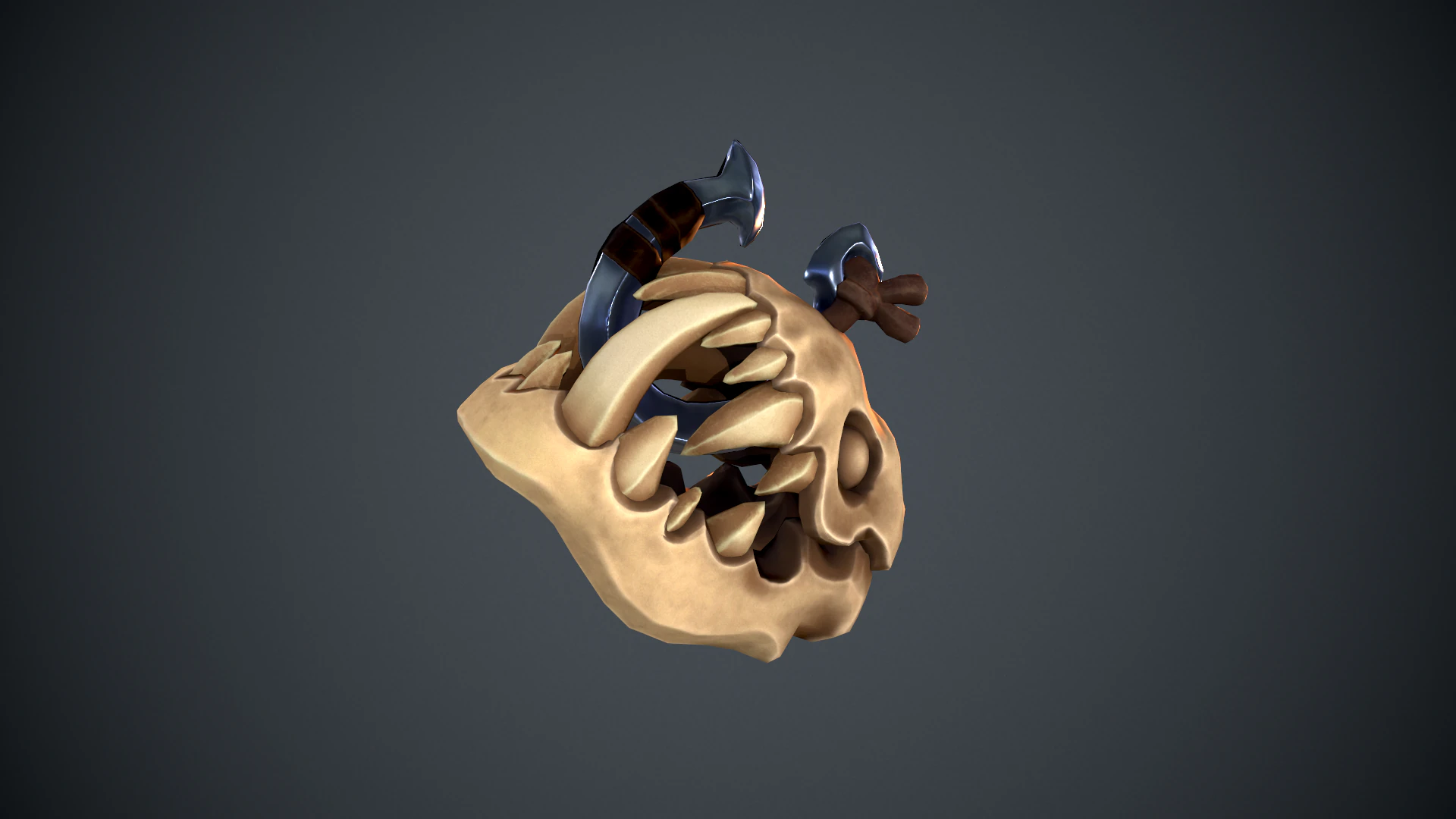 Stylyced creature skull 3D Model .c4d .max .obj .3ds .fbx .stl .blend