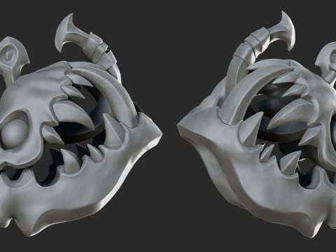 Stylyced creature skull 3D Model