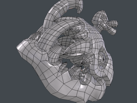 Stylyced creature skull 3D Model