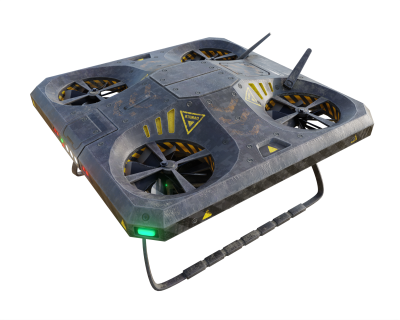 Exploration Drone 3D Model .c4d .max .obj .3ds .fbx .stl .blend 