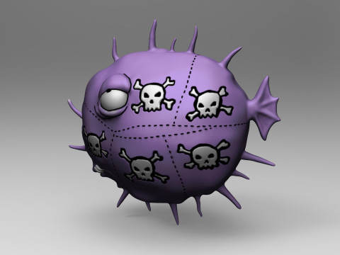 Fish Fugu The Simpson 3D Print Model