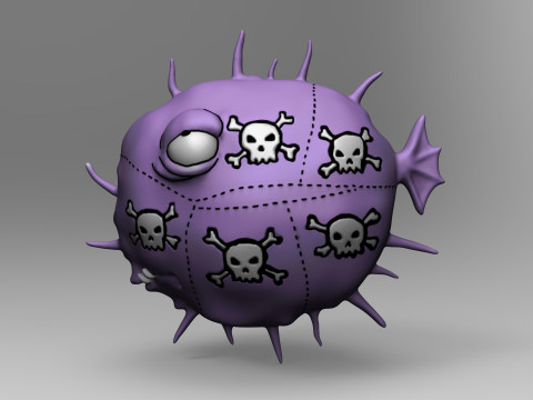 Fish Fugu The Simpson 3D Print Model