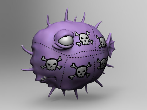 Fish Fugu The Simpson 3D Print Model