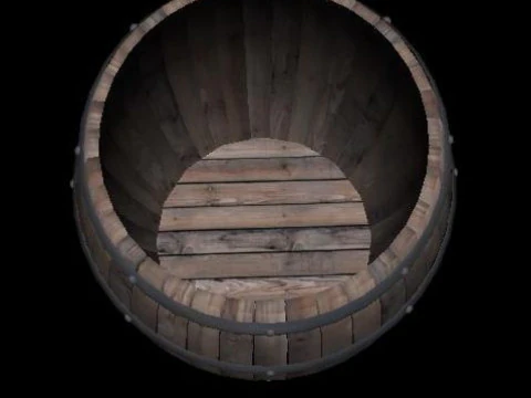 Wooden Barrel 00 3D Model