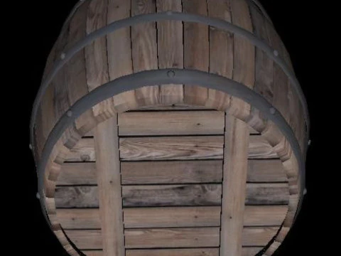 Wooden Barrel 00 3D Model