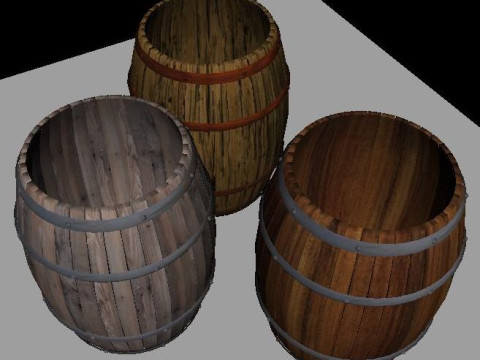 Drewniana Beczka 00 Model 3D