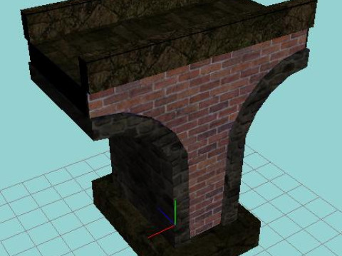 Porzione del ponte in mattoni 00 Modello 3D