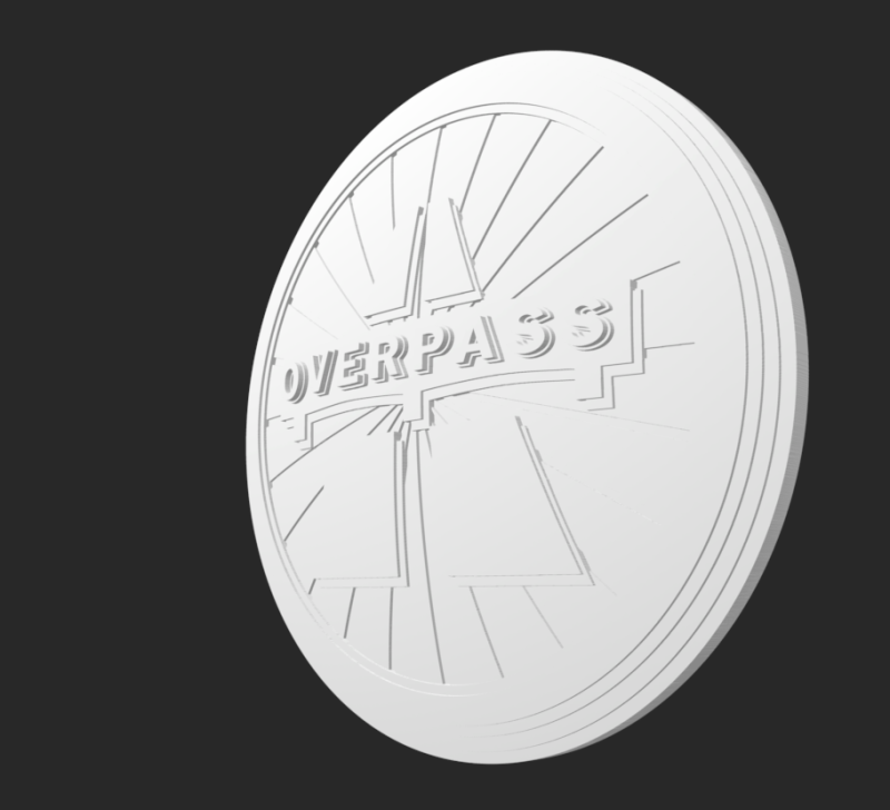 CS2 logo OVERPASS 3D Model .c4d .max .obj .3ds .fbx .stl .blend 