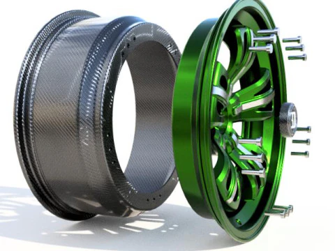 HYPERCAR CONCEPT 2 PIECE WHEEL DESIGN 3D Model