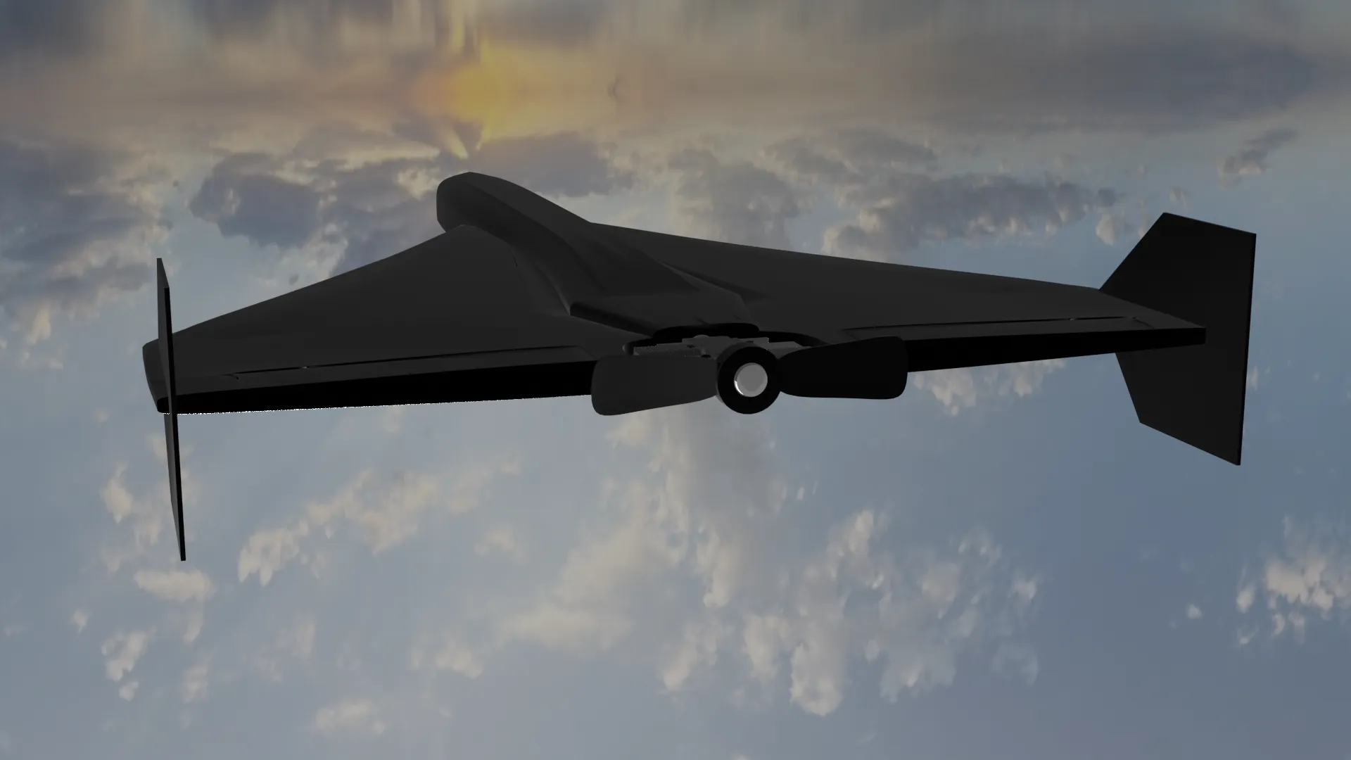 Military Stiyle UAV 3D Model .c4d .max .obj .3ds .fbx .stl .blend
