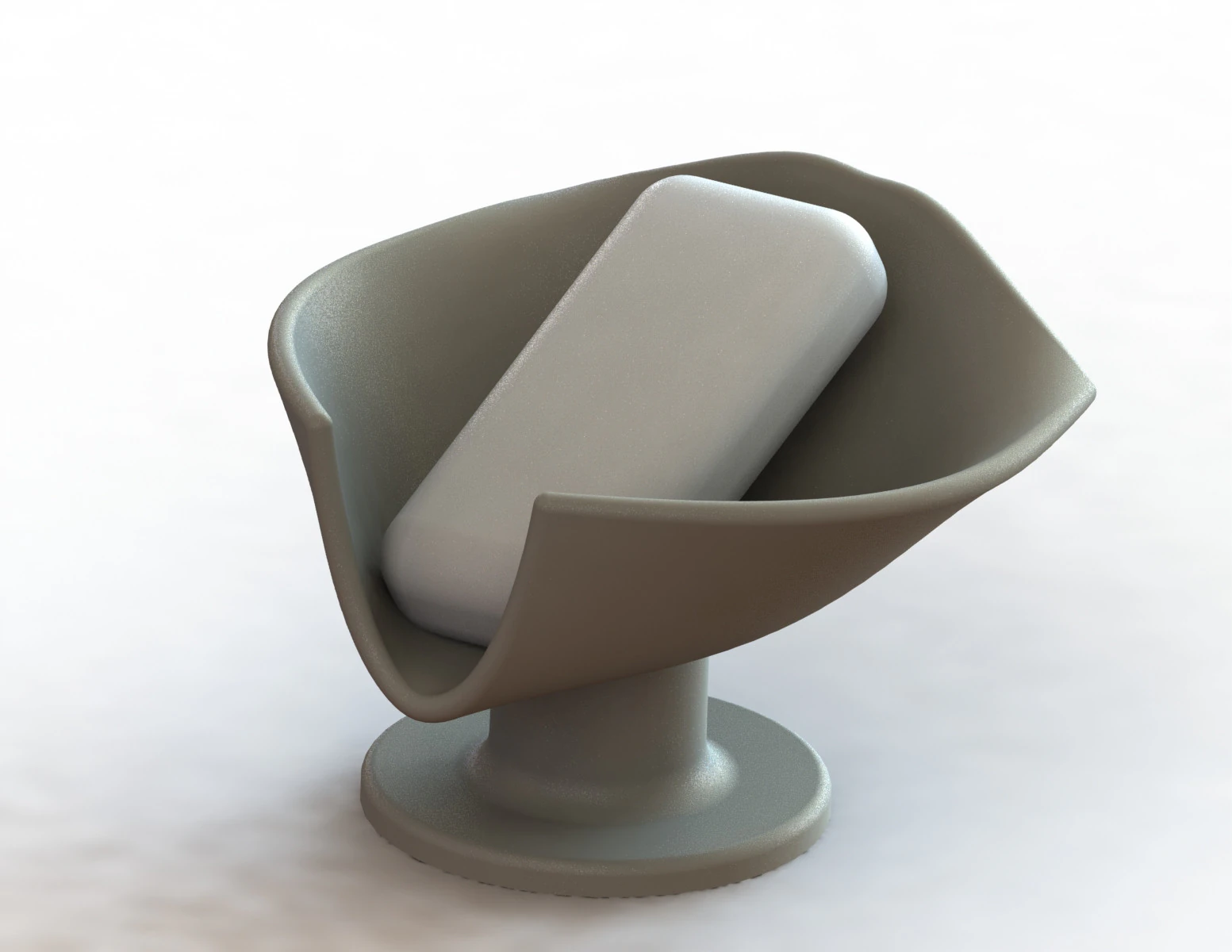 Self-Draining Soap Dish with Water Channel 3D Print Model .c4d .max .obj .3ds .fbx .stl .blend 