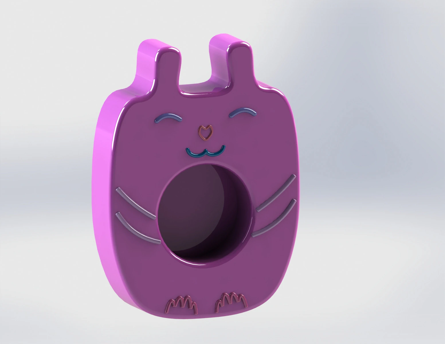 Cute Cat Tealight Candle Holder 3D Print Model .c4d .max .obj .3ds .fbx .stl .blend