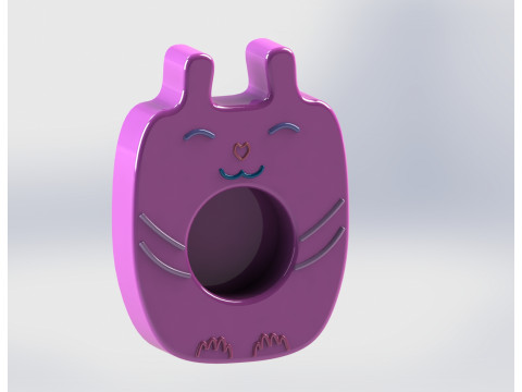 귀여운 고양이 티라이트 캔들 홀더 3D 프린트 모델