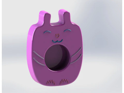 Cute Cat Tealight Candle Holder 3D Print Model