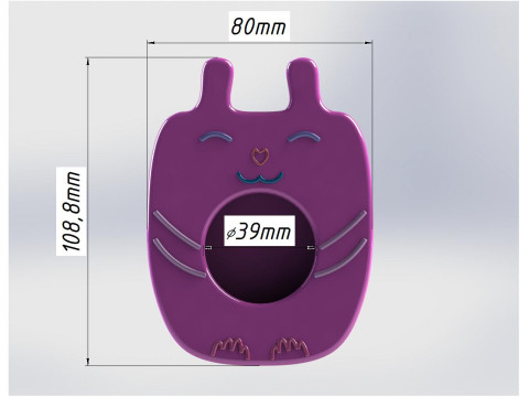 Cute Cat Tealight Candle Holder 3D Print Model